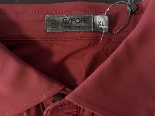 NWT G/FORE Mens XL Ice Nylon Golf Polo Short Sleeve Burgundy Rare Shirt New - Picture 4 of 9