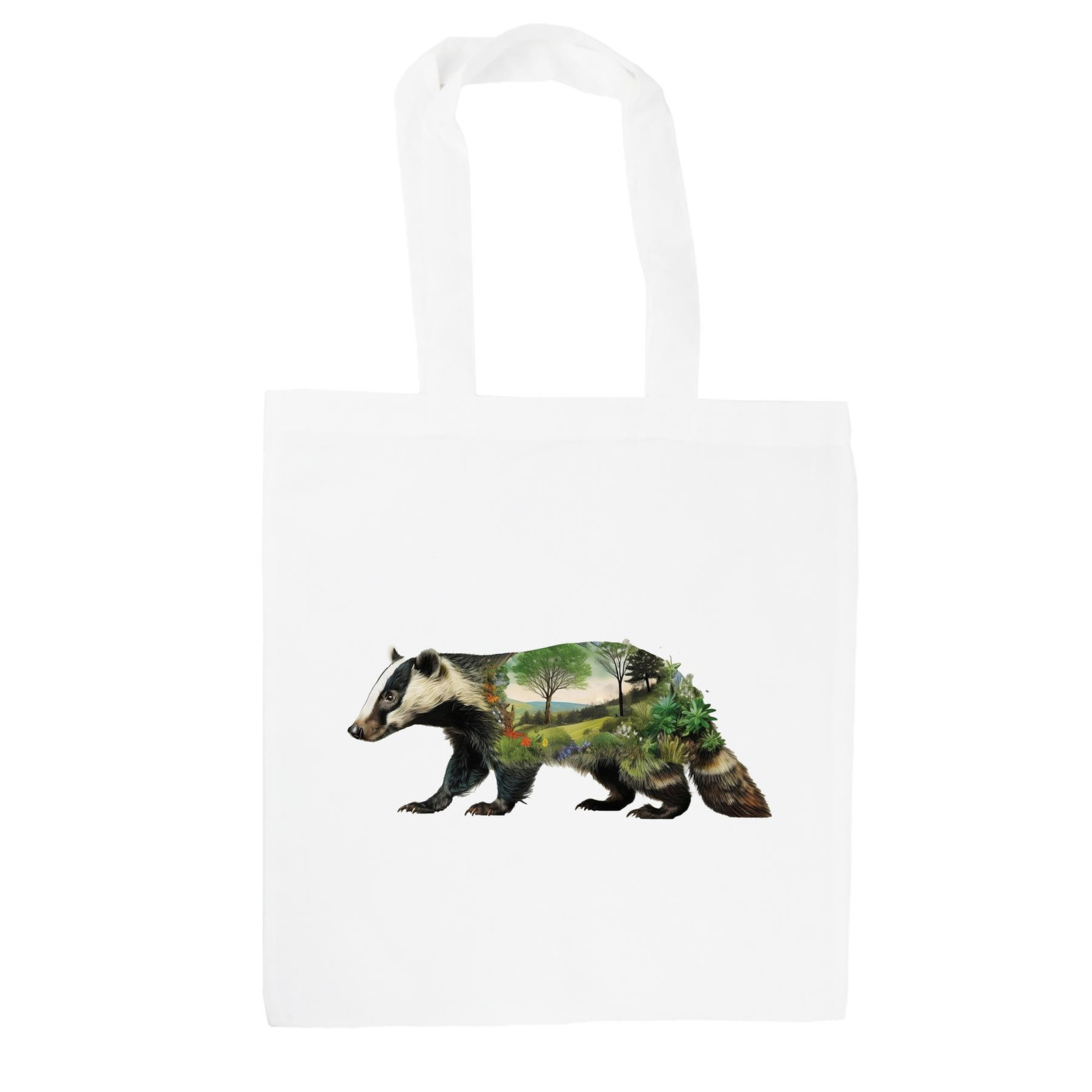 Surreal Badger Tote Bag - Countryside Animals Shopping Bag Accessories Gift