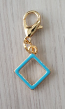 Blue Square  Charm  Zipper Decoration  Lobster Claw Clasp  Keychain