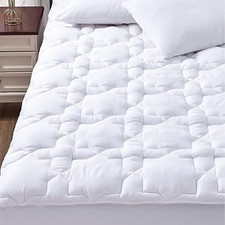 Mattress Pad - Cotton Cooling Mattress Topper up 8-21" Deep Pocket Queen White