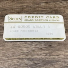 Vintage 1970s Sears Princess Size Credit Charge Card Pre Magnetic Strip KG JD
