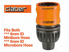 Claber Aquastop Connector for Window Cleaning Hoses 6-8mm, Water Fed Pole,