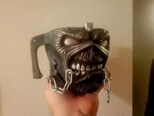 IRON MAIDEN Eddie ONE-OF-A-KIND Hand Made steel “METAL” Coffee MUG Tankard chain