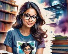 Figurative Portraits Tech & Science Geek Canvas Wall Art Picture