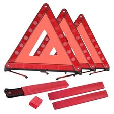 Warning Triangle Kit - 3 Pack Reflective Safety Triangles for Vehicles