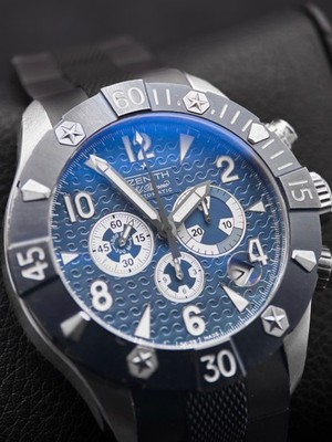 Zenith Defy Classic Sea Chronograph 46.5MM Blue Dial Rubber Strap