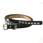 Punk Waist Belt Unisex Faux Leather Rivet Thin Metal Buckle Jeans Dress Belts