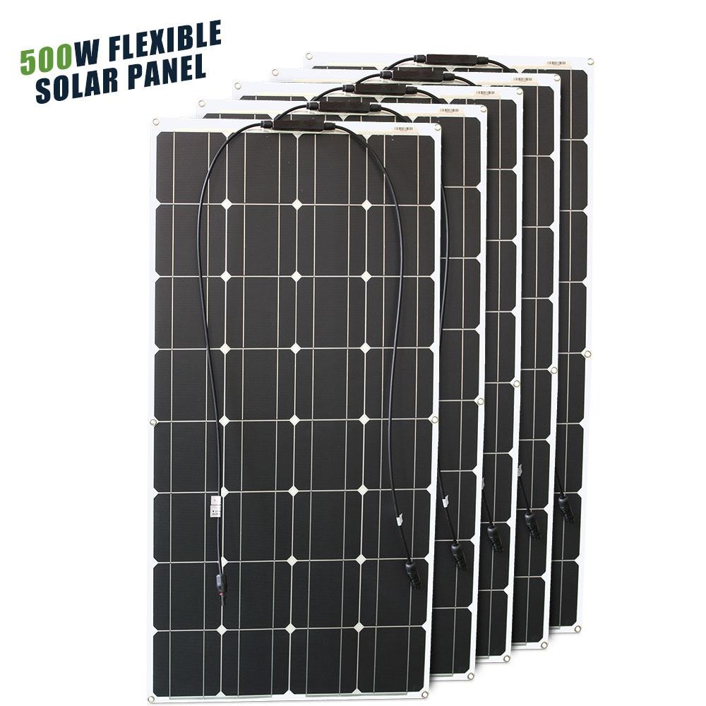 Pannello Solare 12v Flessibile 600w 100w 200w 300w 400w 500w Pieghevole Impermeabile Monoc