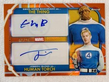 2026 Topps Marvel Fantastic Four The Thing Human Torch Orange 1/25 Auto #DA-MQ
