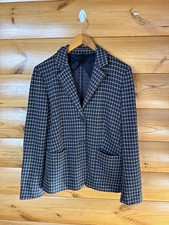 Max Mara Checked Houndstooth Blazer Classic Tailored Wool Jacket