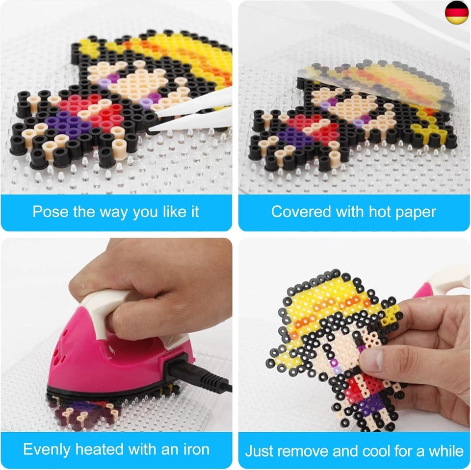 10 Stück Bügelperlen Platten, Bügelperlen Steckplatte, Bügelperlen Platten Set, - Bild 3 von 4