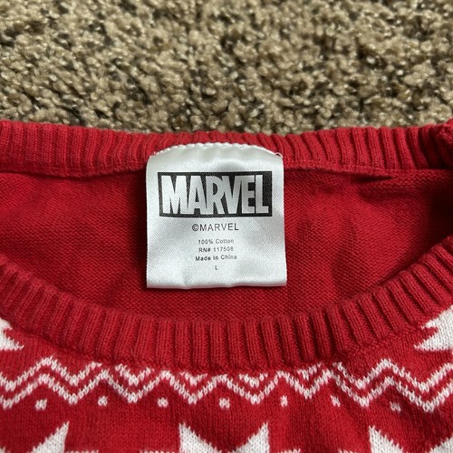 Marvel Captain America Thor Ironman Ugly Christmas Sweater Boys Size Large - Picture 4 of 10