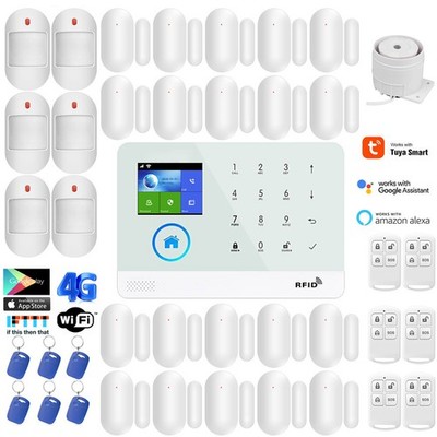 V06 Tuya APP WiFi 4G IP Wireless Home Security Alarm Burglar System+RFID Access