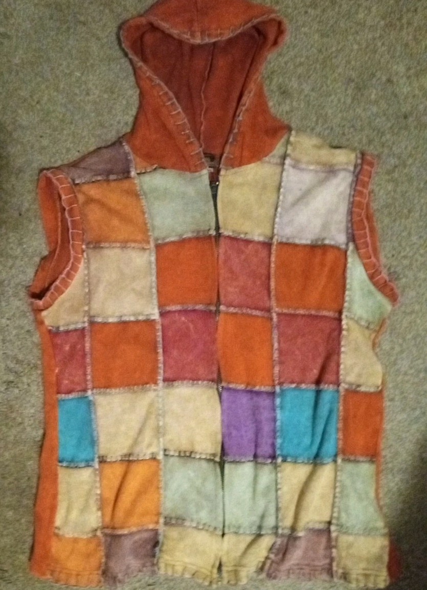 Rising International Boho Patchwork Large Vest Or… - image 1