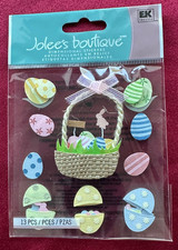 Jolee's EASTER EGG BASKET EGGS Layered 3-D Stickers Rare and HTF