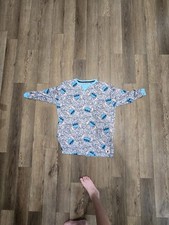 Disney Womens Lilo  Stitch Blue Crew Neck Long Sleeve Sweatshirt, XL