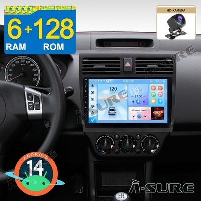 Carplay 6+128G Android 14 Autoradio GPS Navi Kam Für SUZUKI SWIFT III 2004-2009