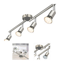 LED Deckenleuchte Drehbar 4 Flammig Mattes Nickel GU10 4W