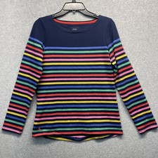 Joules Rainbow Stripe Sweater Womens 4 Navy B...