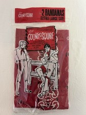 Vintage NOS The Country-Square 2 Red Bandanas Deadstock Made in USA Sealed