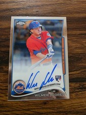 2014 Topps Chrome Wilmer Flores RC #67 On Card Rookie Auto Autograph. rookie card picture