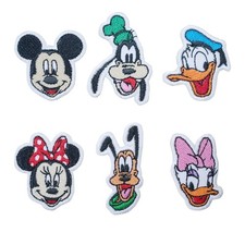 6 PCS Mini Set Cute Cartoon Mickey Iron On Patch for Clothing Saw On/Iron On ...