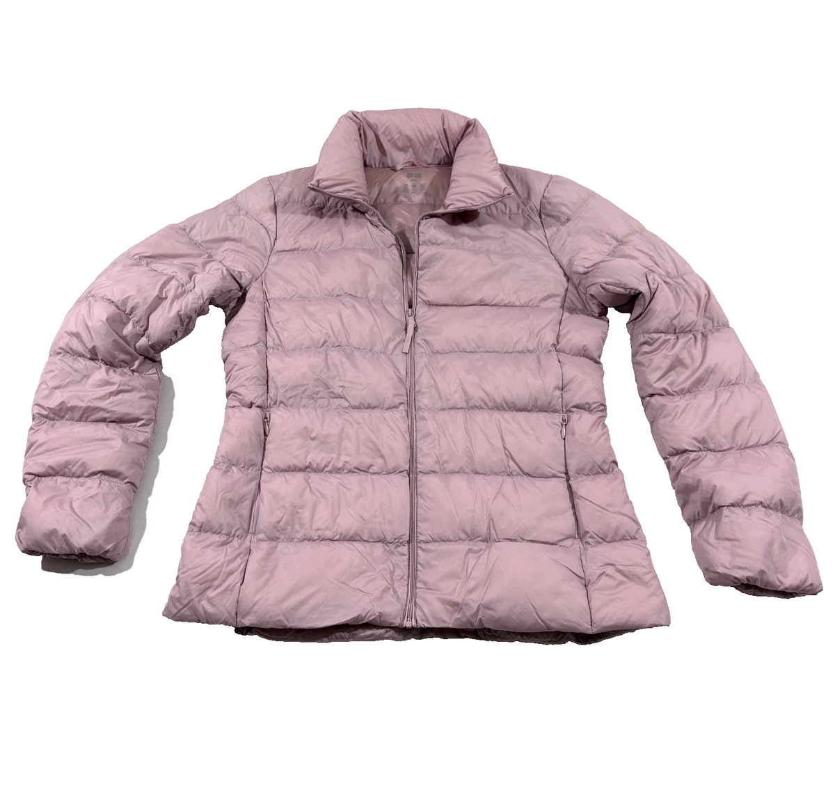 Uniqlo Ultra Light Down Jacket Womens Pink Zip Nylon Blend