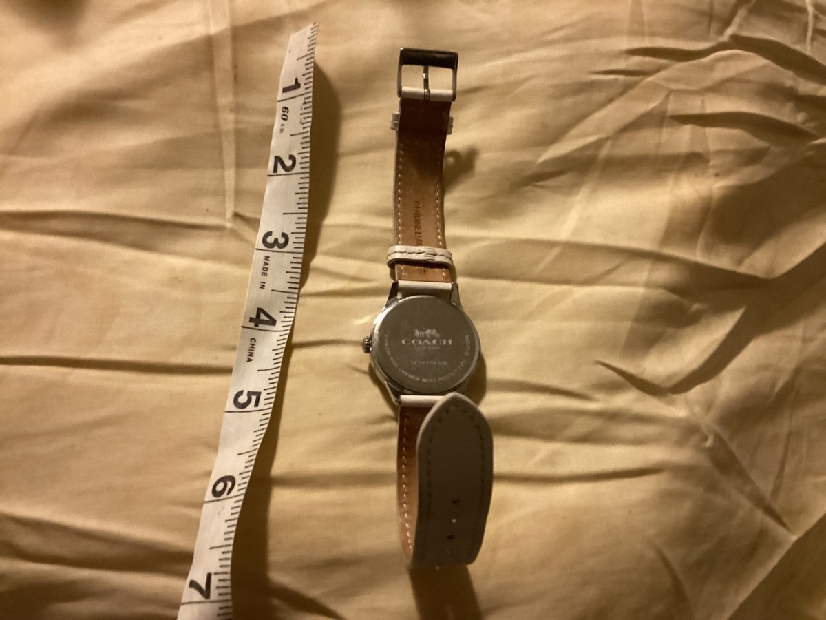 Coach Ruby Leather Strap Studs 14502938 W1550 Chalk Women's Watch