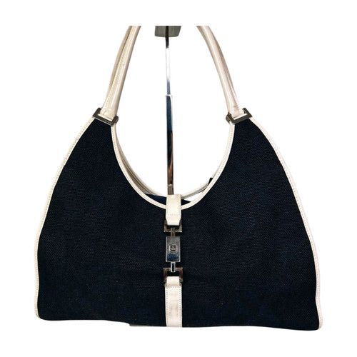 Gucci Jackie GG Canvas Hobo Shoulder Bag Black 002 1067 Handbag Purse Vtg Auth