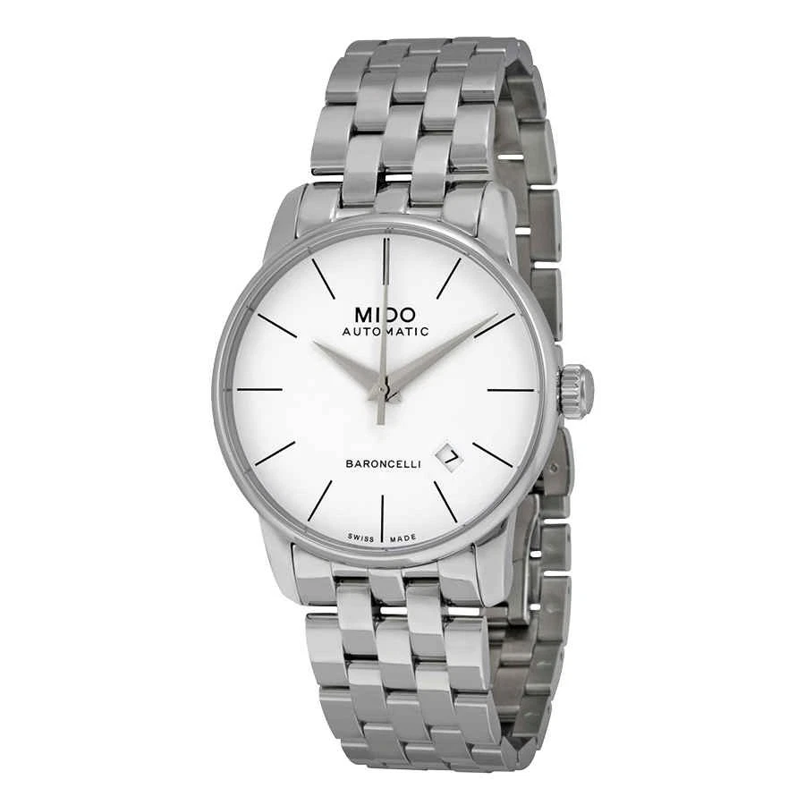 Reloj para hombre Mido Baroncelli automático esfera blanca acero inoxidable M86004761