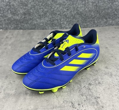 adidas Goletto Soccer Cleats Blue Yellow Kids US 2.5 FG Firm Ground JH6646