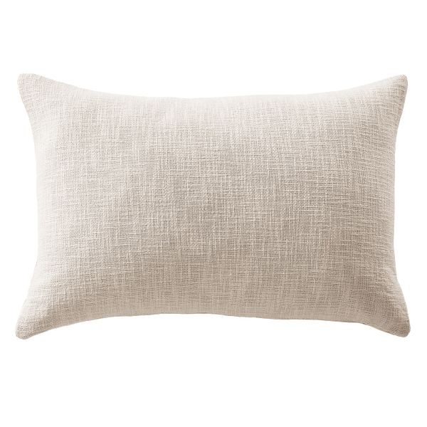 Coussin déhoussable 40x60 cm en coton Slub SIXTINE Pampa aux finitions haut de gamme