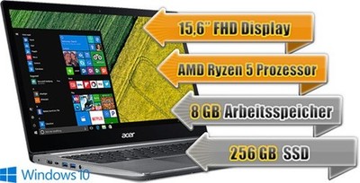 Notebook Acer Swift 3 Ultrabook   15,6''   256 GB SSD   AMD Ryzen 5   Radeon  NEU