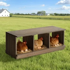 Wooden Chicken Nesting Box, 3-8 Hole Egg Laying Box for Chicken Coop Garden
