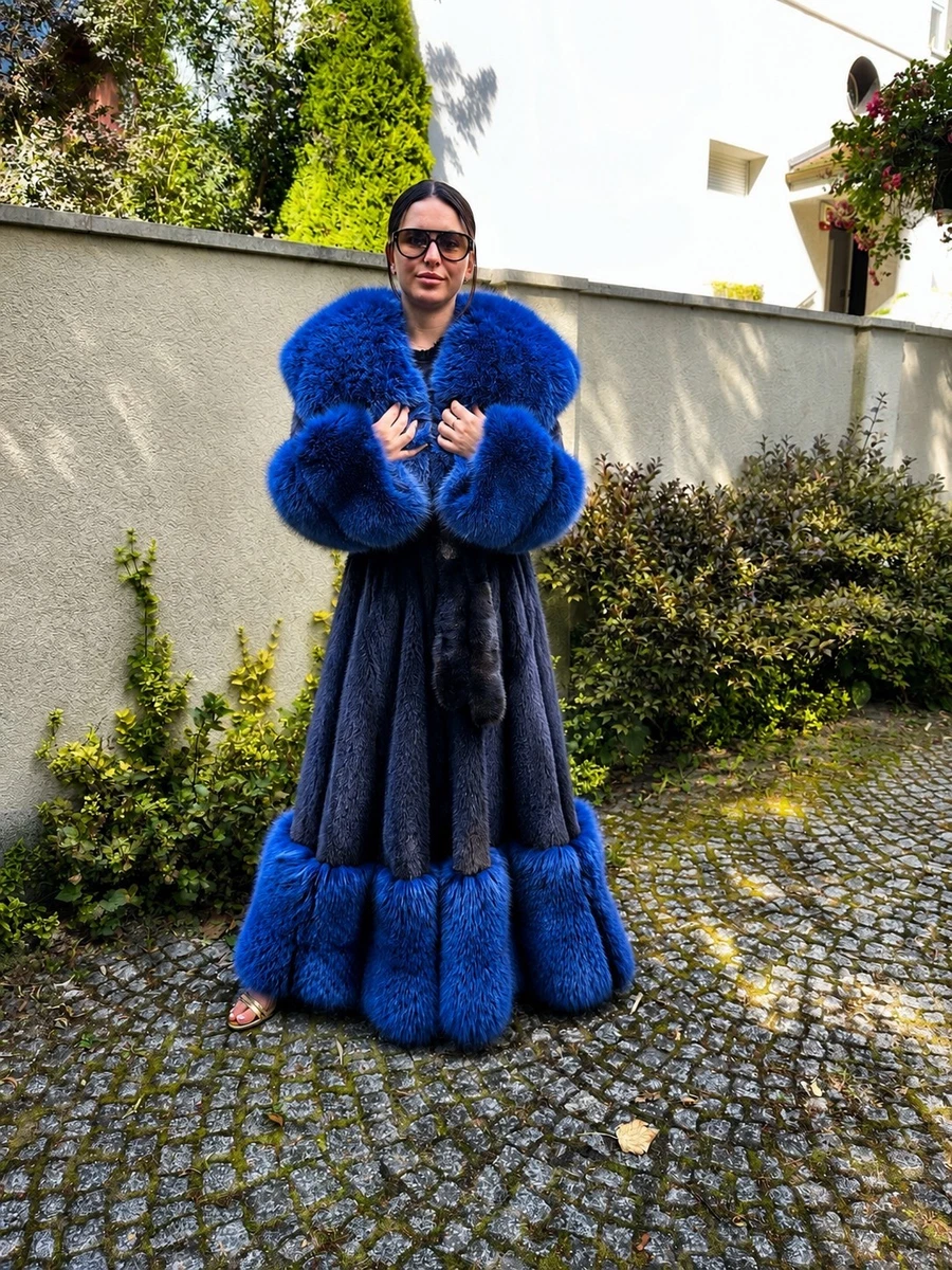Blue Fur Coats, Jackets & Vests for Women for sale - eBay