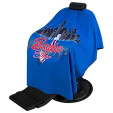 Professional Barber Cape Blue City Skyline Hair Cutting Salon Styling Apron Gown