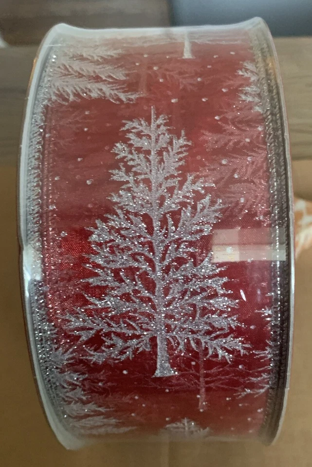 NEW Premium Wired Ribbon 2.5” X 55 Yards Gold Glitter Trim Shimmery Sheer Gold - Image 2 of 4