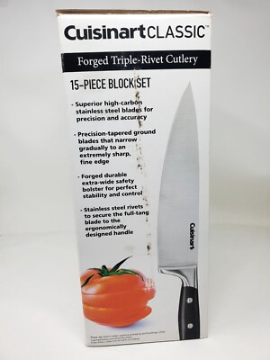 Set Coltelli Da Cucina Cuisinart Classic 15 Pezzi - Acciaio Inox, Blocco Legno, Forbici E Affilatore