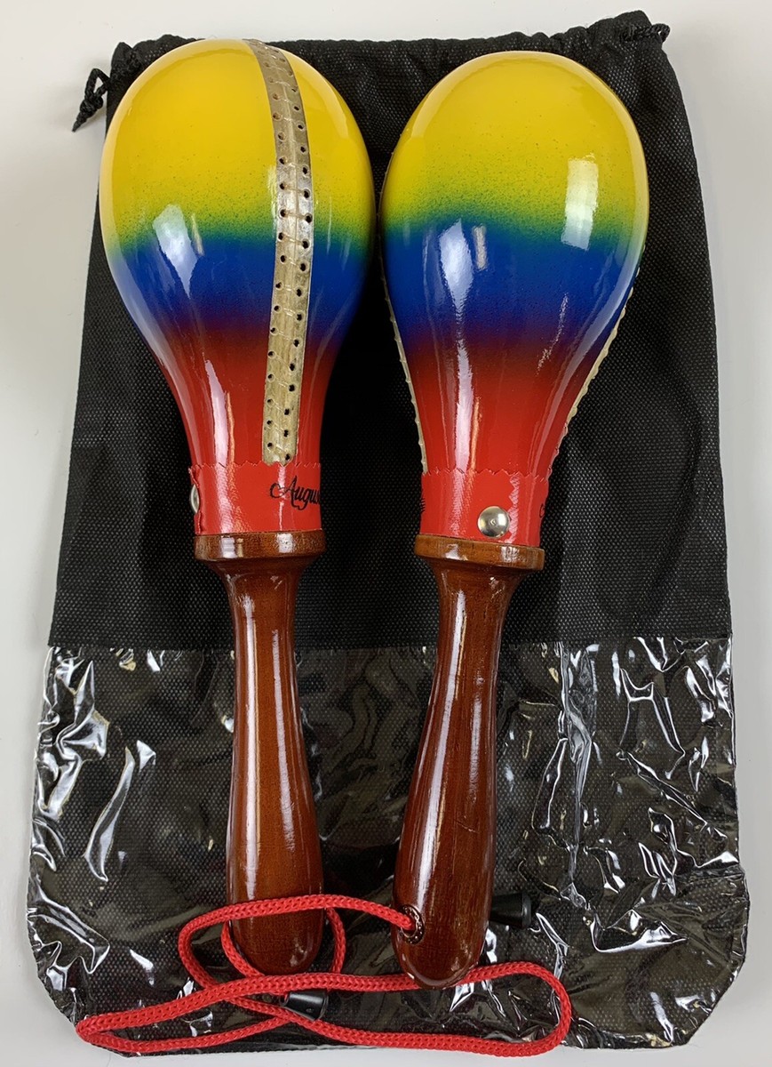 Maracas Prof. Leather Painted With Colors Of Colombia Ecuador