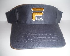 FILA ADULT GOLF TENNIS SUN VISOR ADHESIVE STRAP GRAY / Gold NEW 100 Cotton