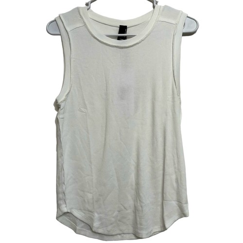 Bobi Damen Neu mit Etikett’s geripptes hochgeschlossenes Tank. Cremefarben. Größe M