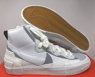 sacai x nike blazer mid white wolf grey