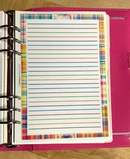 Lined Notes Lists Dashboard for use with Filofax A5 Planner~