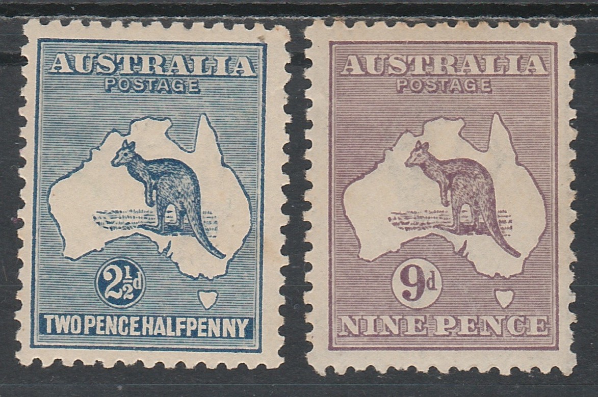 AUSTRALIA 1915 KANGAROO 21/2D AND 9D 3RD WMK | eBay