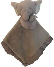Carters Gray Elephant Lovey Hugging Blanket Baby Security Satin Trim Bottom