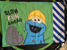 Vintage Elmo Cookie Monster Sesame Street Pillow Case Colorful Fun Standard Sz