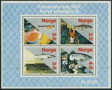 Norway #B70 Salmon Industry Fish Seafood Production Souvenir Sheet 1987 Mint NH