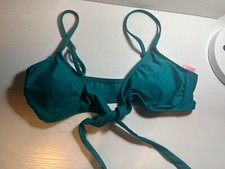 Xhilaration Juniors Tie Front Padded Bikini Swim Top, Teal Size L 8-10 