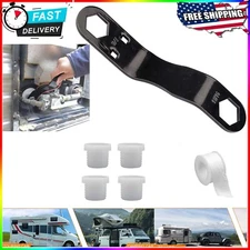 RV Hot Water Heater Drain Plug, Angled Wrench Remove Valves & Petcock Drains Too