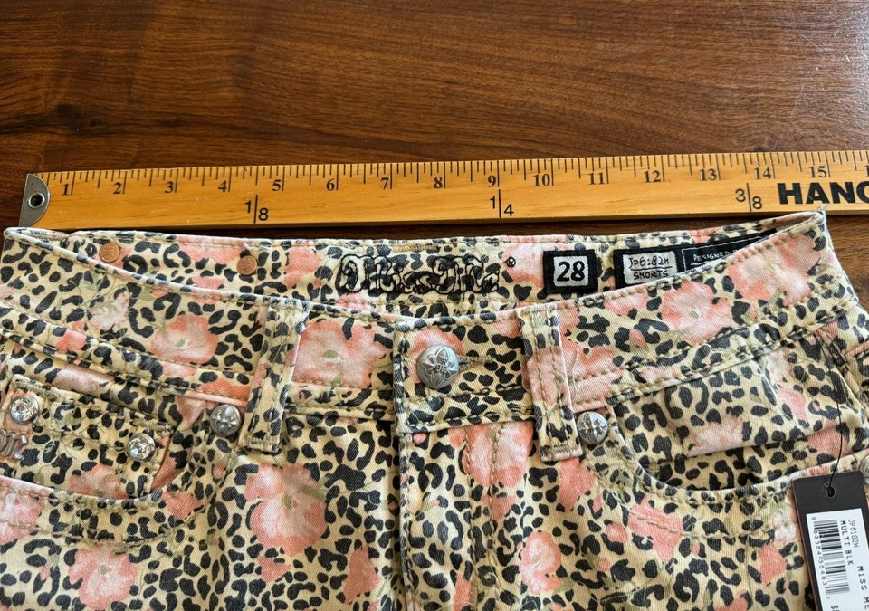 Miss Me шорты женский размер 28 эластичной животных печати цветочный JP6182H новый с Ярлыками $89 розничной - Изображение 3 из 4